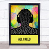 Al Green All I Need Multicolour Man Headphones Song Lyric Wall Art Print