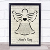 John Denver Annie's Song Music Script Angel Song Lyric Wall Art Print