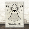 Diana Ross Remember Me Music Script Angel Song Lyric Wall Art Print
