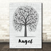 Shaggy Angel Music Script Tree Song Lyric Wall Art Print