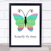 Miley Cyrus Butterfly Fly Away Rainbow Butterfly Song Lyric Wall Art Print