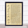 Sammy Kershaw You Are The Love Of My Life Rustic Script Song Lyric Wall Art Print