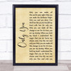 The Platters Only You (And You Alone) Rustic Script Song Lyric Wall Art Print