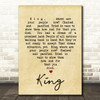 King UB40 Vintage Heart Quote Song Lyric Print
