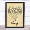King UB40 Vintage Heart Quote Song Lyric Print