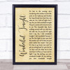 Eric Clapton Wonderful Tonight Rustic Script Song Lyric Wall Art Print