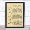 Norman Greenbaum Spirit In The Sky Rustic Script Song Lyric Wall Art Print