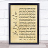 Peter Gabriel The Book of Love Rustic Script Song Lyric Wall Art Print