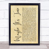 Bradley Cooper Maybe It's Time Rustic Script Song Lyric Wall Art Print