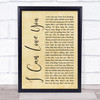 Gary Allan I Can Love You Rustic Script Song Lyric Wall Art Print