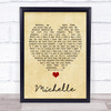 Michelle The Beatles Vintage Heart Quote Song Lyric Print