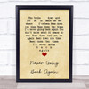 Never Going Back Again Fleetwood Mac Vintage Heart Quote Song Lyric Print