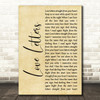 Alison Moyet Love Letters Rustic Script Song Lyric Wall Art Print