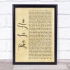 George Michael This Is How Rustic Script Song Lyric Wall Art Print