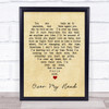 Over My Head Fleetwood Mac Vintage Heart Quote Song Lyric Print