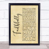 Journey Faithfully Rustic Script Song Lyric Wall Art Print