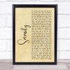 Godsmack Serenity Rustic Script Song Lyric Wall Art Print