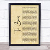 Lauryn Hill To Zion Rustic Script Song Lyric Wall Art Print