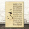 Gerry Cinnamon Canter Rustic Script Song Lyric Wall Art Print