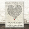 Mayday Parade You Be The Anchor That Keeps My Feet On The Ground, Script Heart Song Lyric Wall Art Print