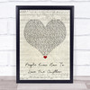 Kaiser Chiefs People Know How To Love One Another Script Heart Song Lyric Wall Art Print