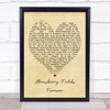 Strawberry Fields Forever The Beatles Vintage Heart Quote Song Lyric Print