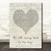 Celine Dion It's All Coming Back To Me Now Script Heart Song Lyric Wall Art Print