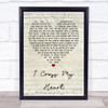 George Strait George Strait I Cross My Heart Script Heart Song Lyric Wall Art Print