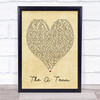 The A Team Ed Sheeran Vintage Heart Quote Song Lyric Print