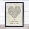 Hillsong United Whole Heart (Hold Me Now) Script Heart Song Lyric Wall Art Print