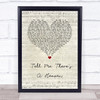 Chris Rea Tell Me There's A Heaven Script Heart Song Lyric Wall Art Print