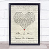 Michael Bolton When A Man Loves A Woman Script Heart Song Lyric Wall Art Print