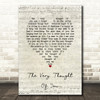 Tony Bennett The Very Thought Of You Script Heart Song Lyric Wall Art Print