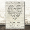 Olivia Rodregeus Do You Mean All I Want Script Heart Song Lyric Wall Art Print