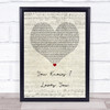 Goldie Lookin Chain You Knows I Loves You Script Heart Song Lyric Wall Art Print