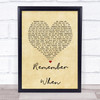 Alan Jackson Remember When Vintage Heart Song Lyric Quote Print