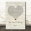 Phil Collins You Can`t Hurry Love Script Heart Song Lyric Wall Art Print