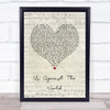 Westlife Us Against The World Script Heart Song Lyric Wall Art Print