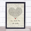 A Day To Remember You Had Me At Hello Script Heart Song Lyric Wall Art Print