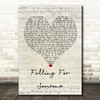 Blossoms Falling For Someone Script Heart Song Lyric Wall Art Print