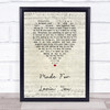 Doug Stone Made For Lovin' You Script Heart Song Lyric Wall Art Print