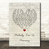 Hall & Oates Melody For A Memory Script Heart Song Lyric Wall Art Print