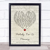 Hall & Oates Melody For A Memory Script Heart Song Lyric Wall Art Print