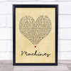 Biffy Clyro Machines Vintage Heart Song Lyric Quote Print