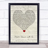 Shinedown Never Gonna Let Go Script Heart Song Lyric Wall Art Print