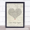 MercyMe I Can Only Imagine Script Heart Song Lyric Wall Art Print