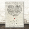 Squeeze Loving You Tonight Script Heart Song Lyric Wall Art Print