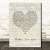 The Hunna Flickin' Your Hair Script Heart Song Lyric Wall Art Print