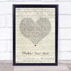 The Hunna Flickin' Your Hair Script Heart Song Lyric Wall Art Print