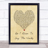 Bryan Adams Do I Have To Say The Words Vintage Heart Song Lyric Quote Print